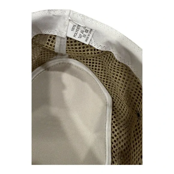 Beige Wide-Brim Outdoor Hat – Mesh Ventilation & Chin Strap - Picture 7 of 10